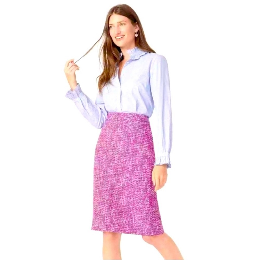 NWT J. Crew Autumn Tweed No. 2 Pencil Skirt in Pink Autumn Tweed Size 2